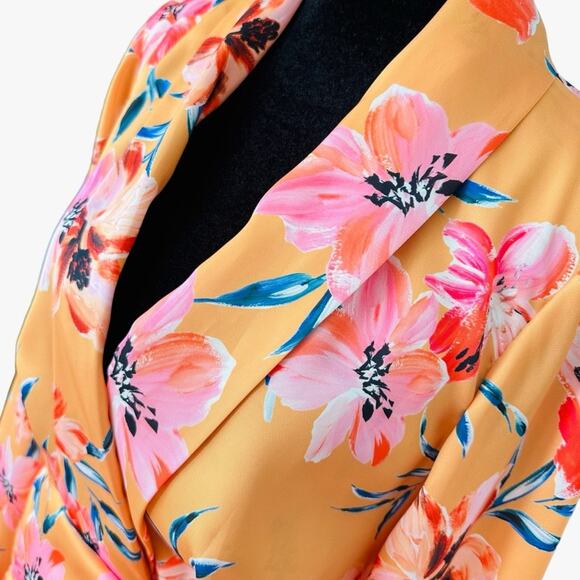 Significant Other x Revolve Zoe Hibiscus Floral Satin Wrap Dress | Vacation 6 - Picture 11 of 15